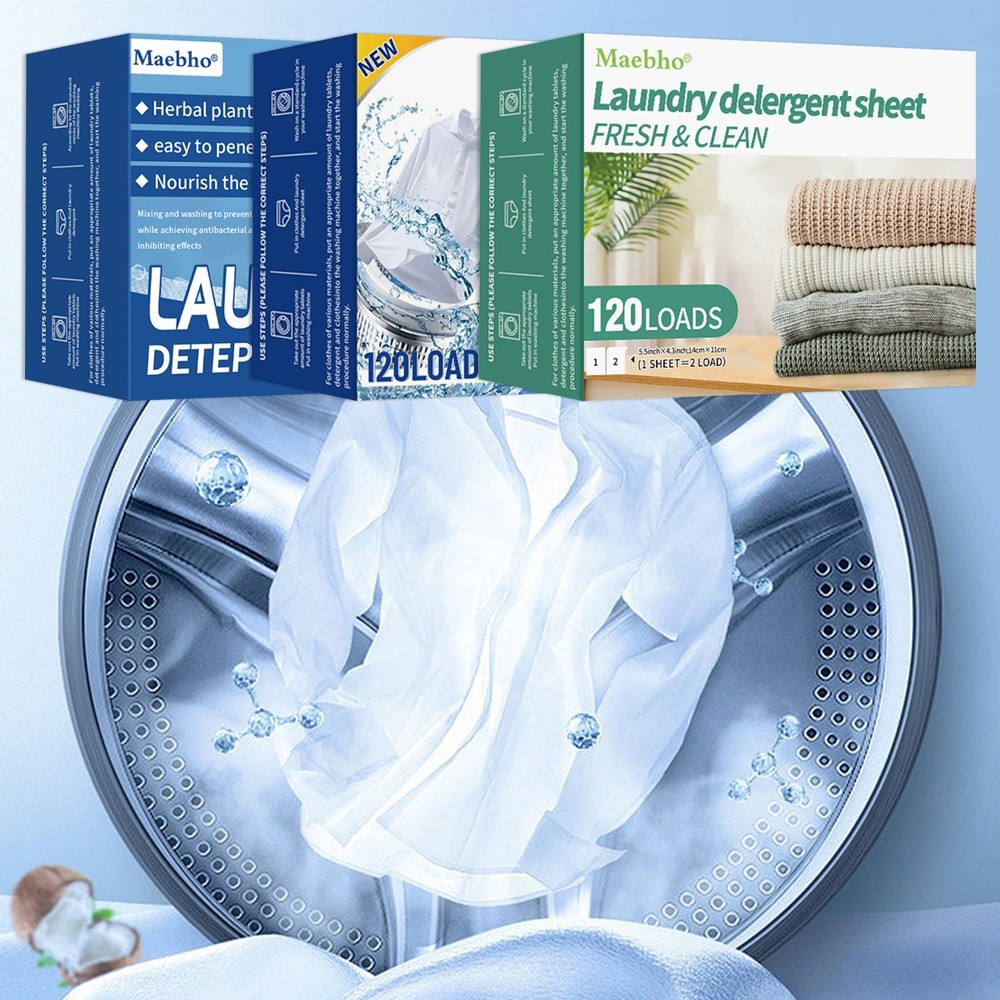 Laundry Strip Eco - 120 แผ่น/แพ็ค ​ ​ ​ สูตรที่เป็นมิตรต่อสิ่งแวดล้อม