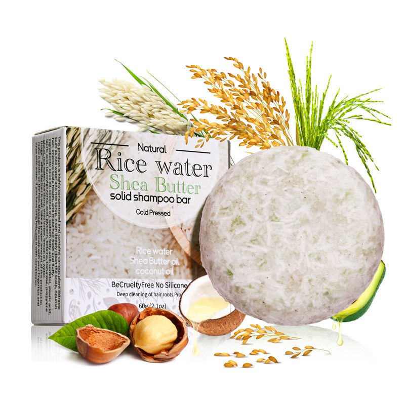 Bar Soap Shampoo Solid - XF 60g ข้าวแชมพูบาร์ 100% ธรรมชาติอินทรีย์สบู่สําหรับผม Anti-Hair