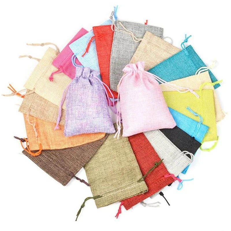 Linen Bag Bulk - 50 ชิ้น/ล็อต 7x9 9x12 10x14 13x18