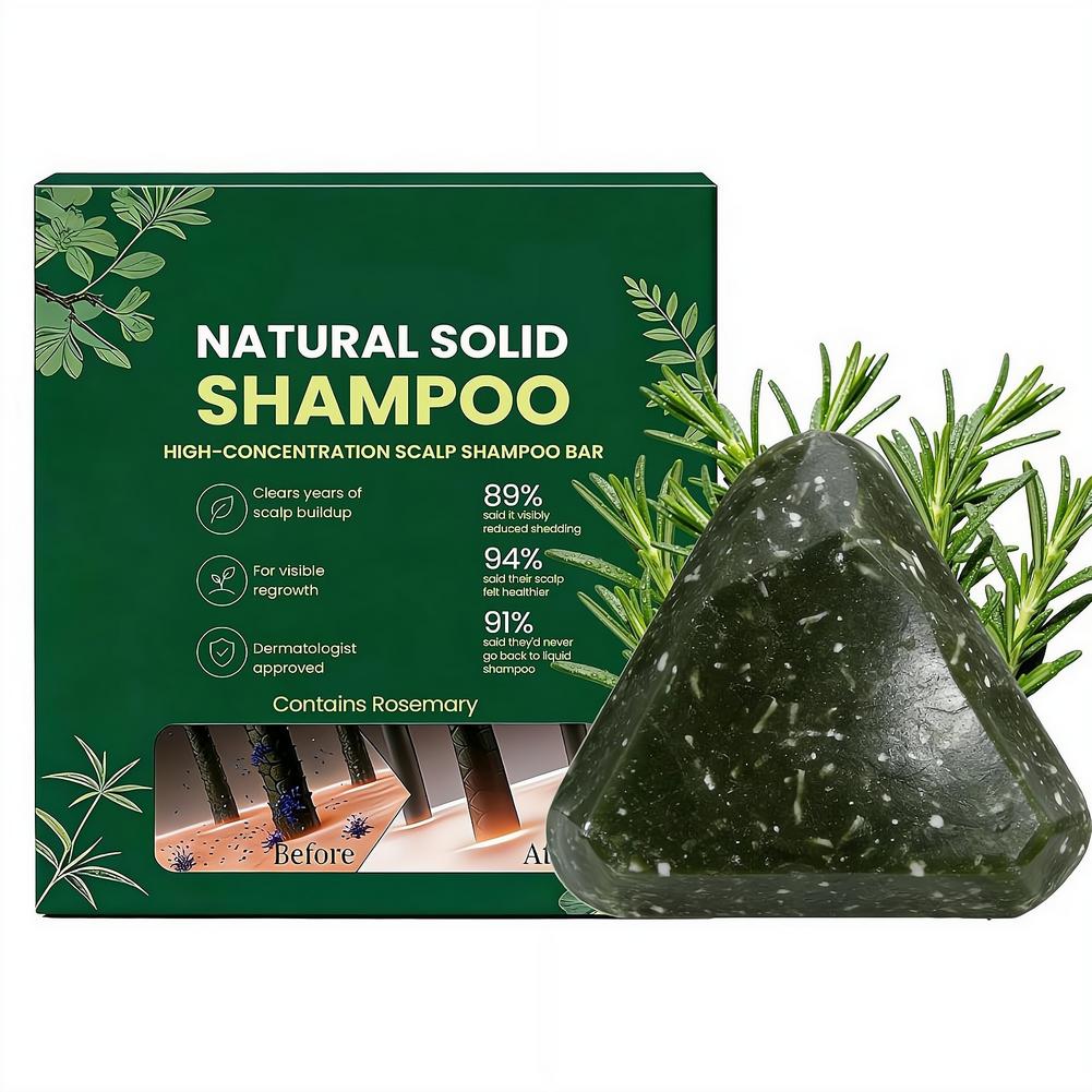 Bar Soap Shampoo Solid - โรสแมรี่ แชมพูบาร์แบบแข็งจากธรรมชาติ ป้องกันผมร่วง สบู่บำรุงเส้นผม ทำความสะอาดหนังศีรษะอย่างล้ำลึก เป็นมิตรต่อสิ่งแวดล้อม