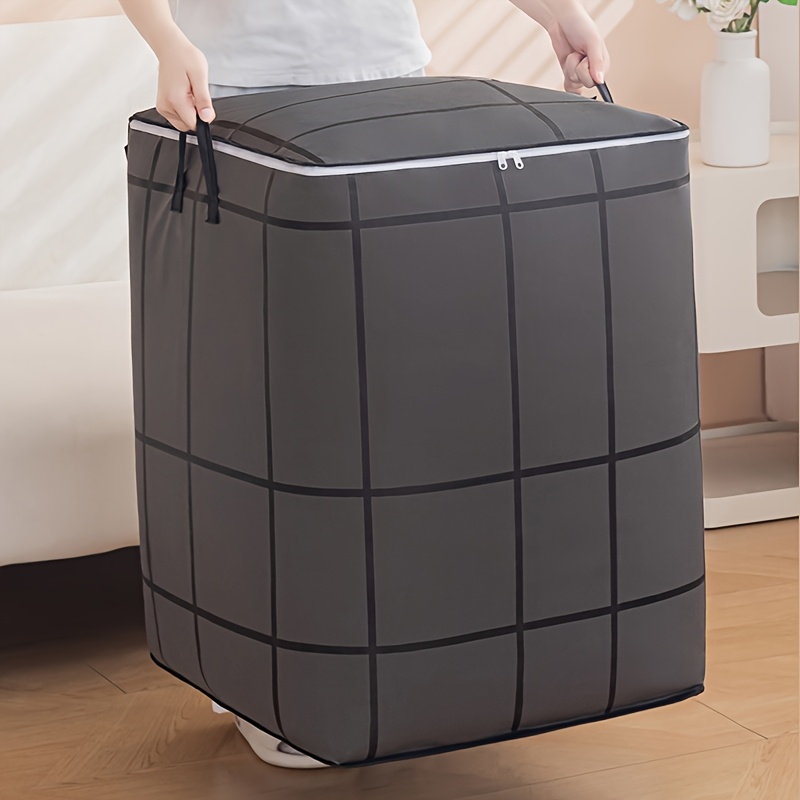 Laundry Strip Eco - ถุงเก็บผ้าความจุขนาดใหญ่พร้อมซิปและหูหิ้ว-สำหรับผ้าห่ม,ผ้าปูที่นอน,เสื้อผ้า และชุดชั้นใน-เหมาะสำหรับใช้ในบ้าน,ตะกร้าซักผ้า