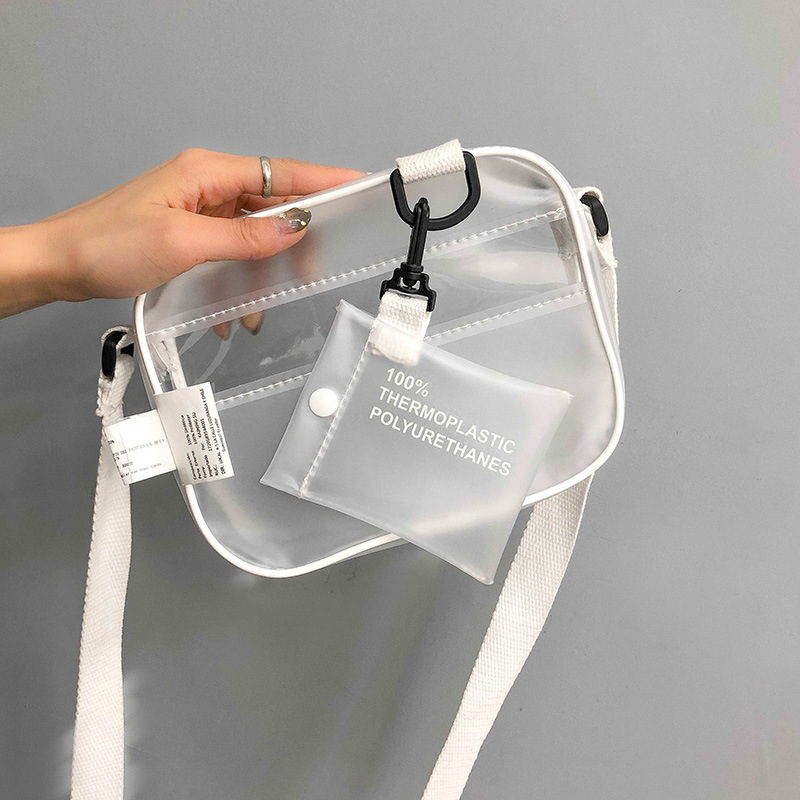 Linen Bag Bulk - ลำลอง PVC โปร่งใสกระเป๋าผู้หญิงกระเป๋าสะพายข้างกระเป๋าเยลลี่กระเป๋าโทรศัพท์ขนาดเล็กกระเป๋าสะพายกระเป๋าถือผู้ถือบัตรโปร่งใสกระเป๋าสุภาพสตรี