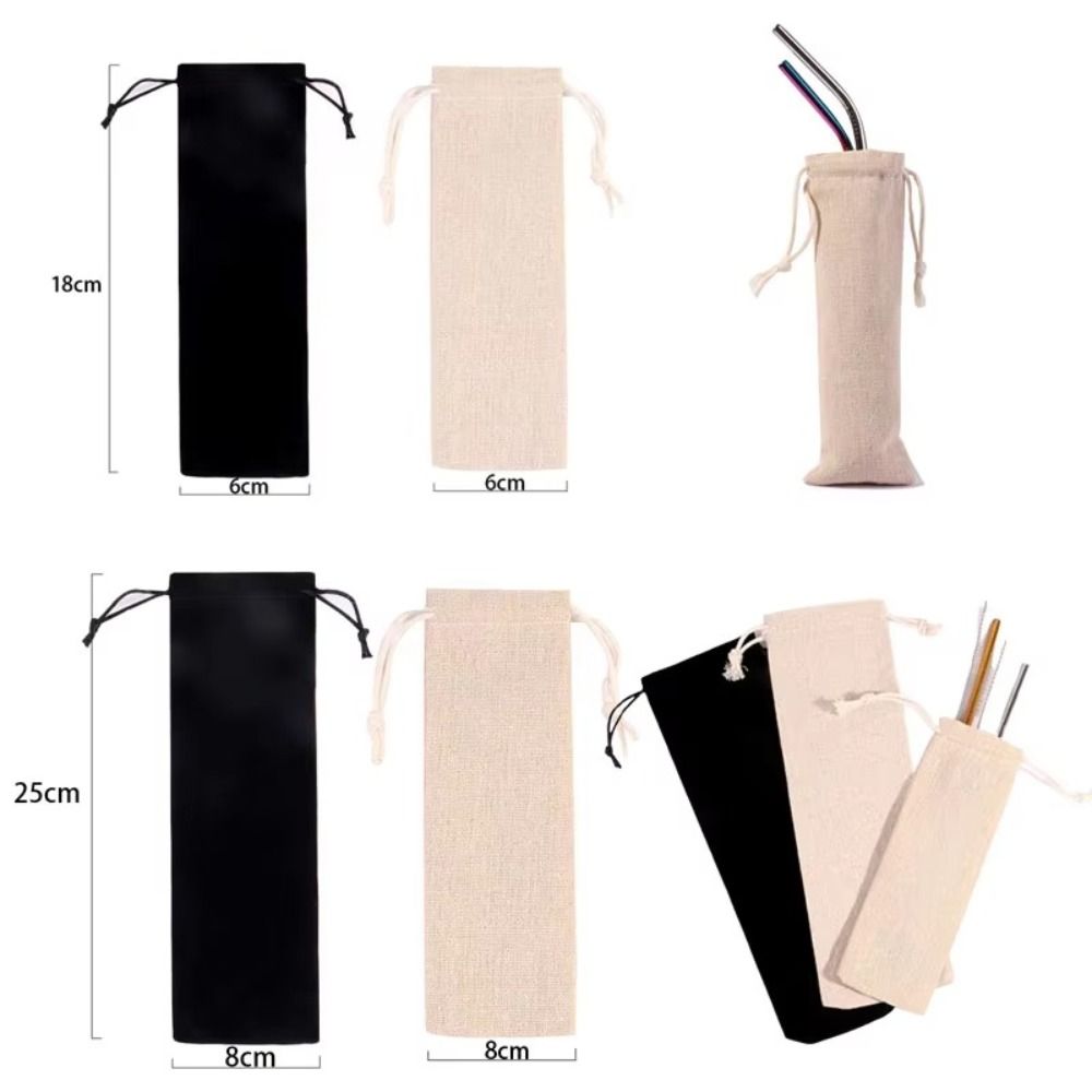 Linen Bag Bulk - กระเป๋าผ้าฝ้ายลินินอเนกประสงค์พร้อมเชือกรูด ป้องกันฝุ่น ใส่ของจุกจิก อุปกรณ์จัดเก็บในบ้าน