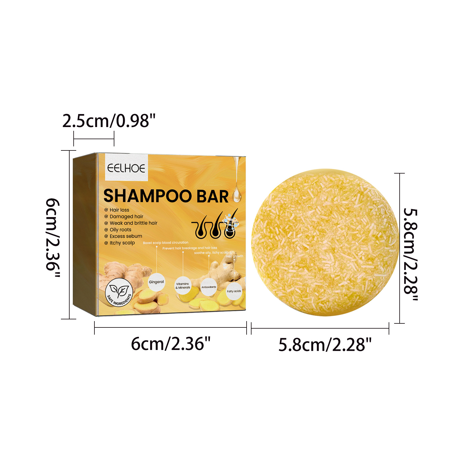 แชมพูขิงธรรมชาติแบบก้อน บำรุงร - Bar Soap Shampoo Solid บทวิจารณ์และราคา