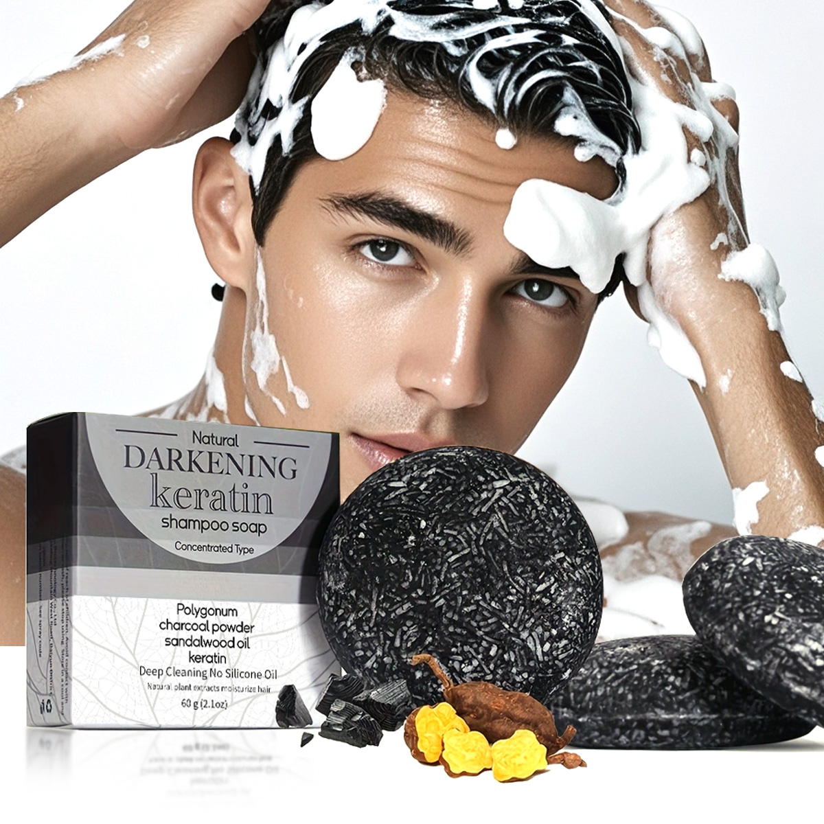 XF 60g Black Soap Solid Shampo - Bar Soap Shampoo Solid บทวิจารณ์และราคา