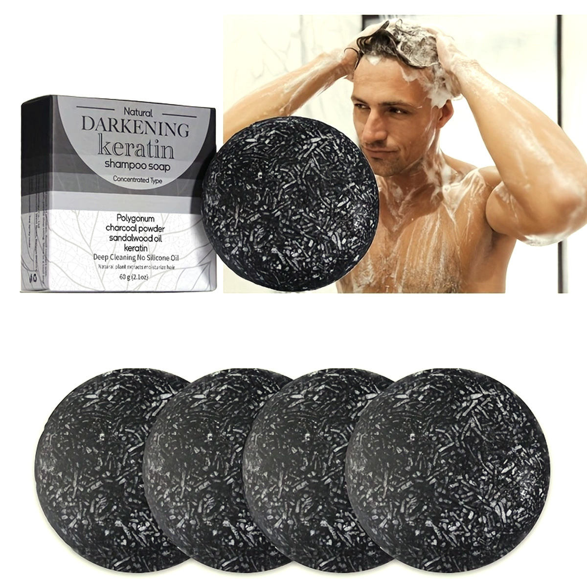 XF 60g Black Soap Solid Shampo - Bar Soap Shampoo Solid บทวิจารณ์และราคา