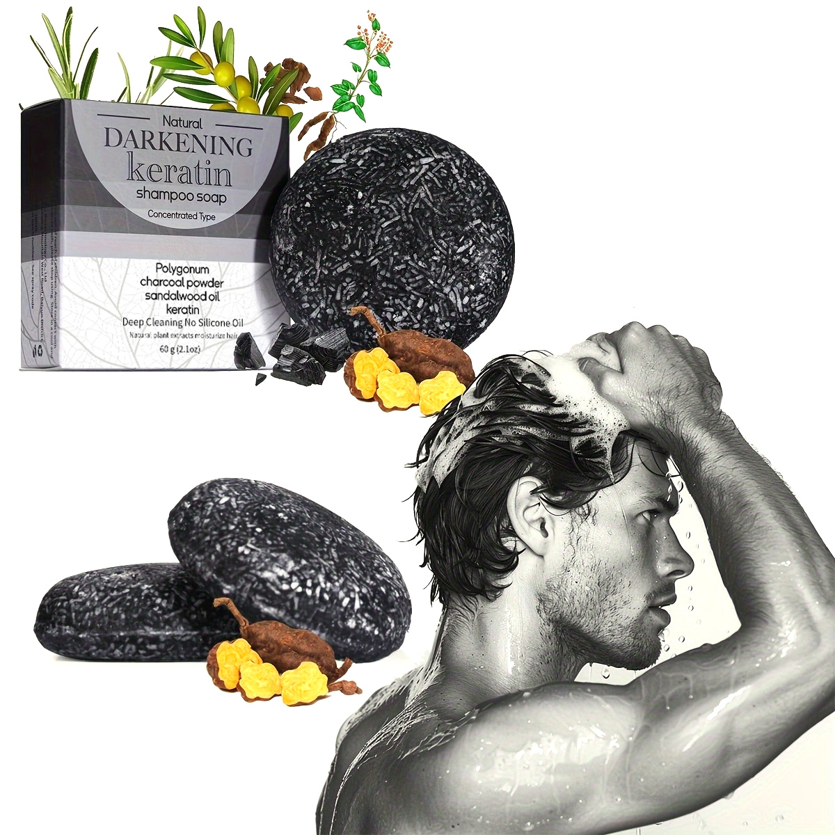 XF 60g Black Soap Solid Shampo - Bar Soap Shampoo Solid บทวิจารณ์และราคา
