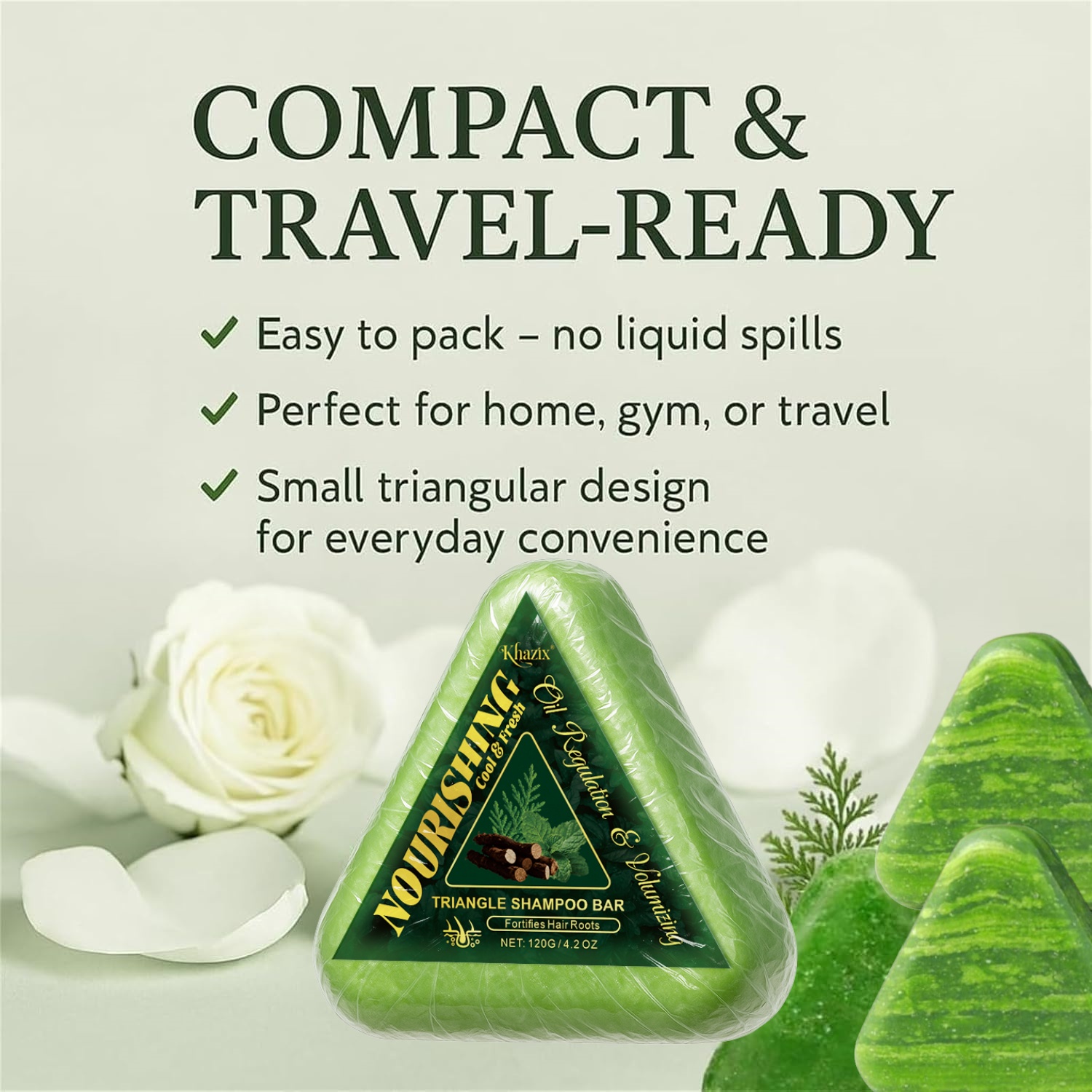 สบู่แชมพูกรีนไตรแองเจิลผสมหญ้า - Bar Soap Shampoo Solid บทวิจารณ์และราคา