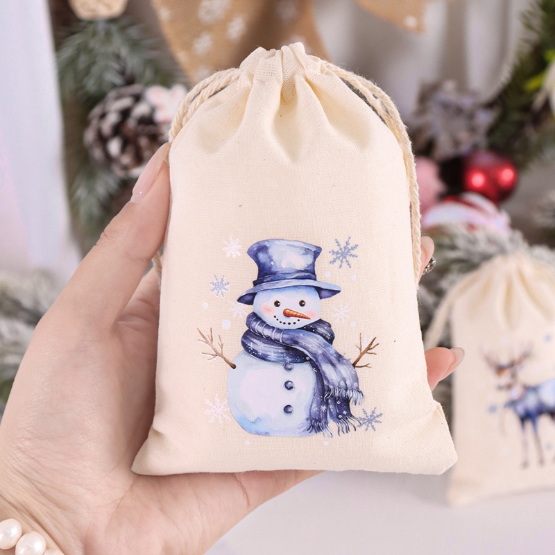 6 ชิ้น ถุงของขวัญผ้าลินินลายคร - Linen Bag Bulk บทวิจารณ์และราคา